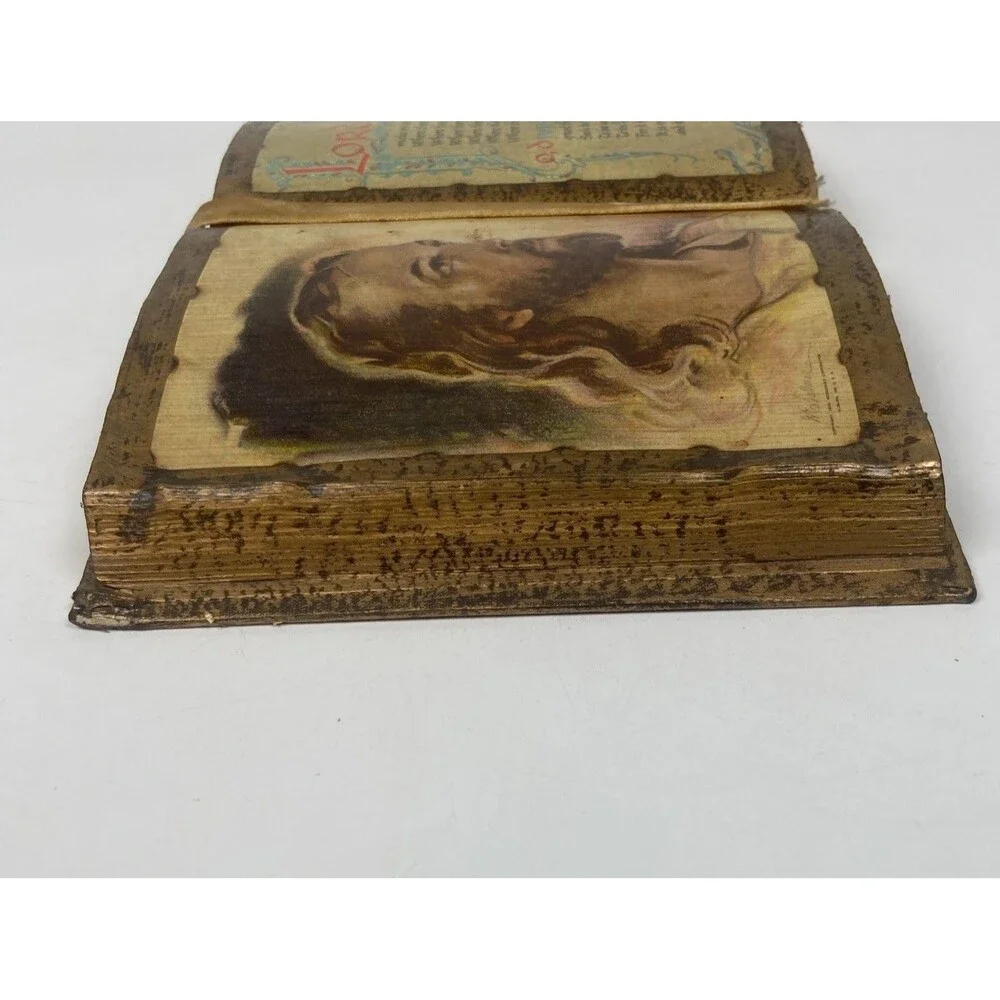 Vintage Florentine Jesus St. Francis of Assisi Quote Faux Book Gilt Gold Decor